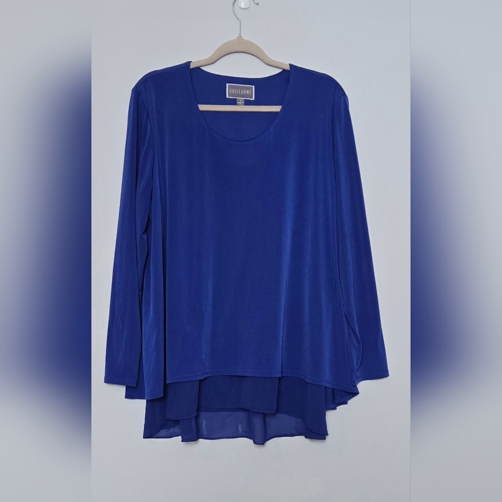 Guillaume Royal Blue Women's Layered Blouse size 1X